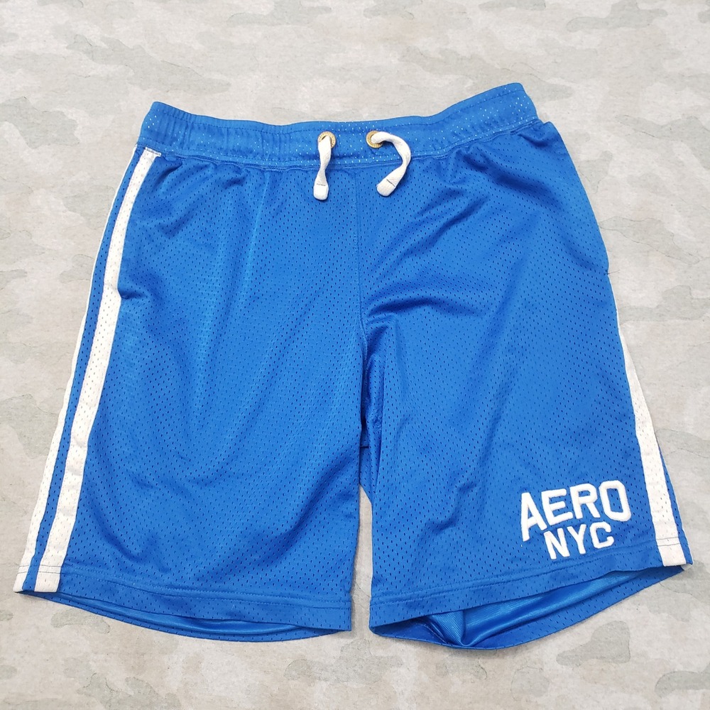 Aeropostale Shorts Mens Small Blue Gym Basketball Drawstring